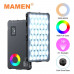 MAMEN SL-C02 — портативне RGB LED світло на акумуляторі, 2500–9000K, CRI ≥95 для блогерів та фото