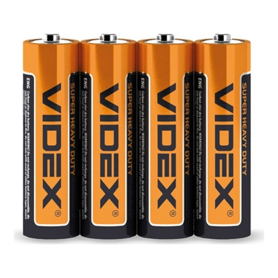 Батарейка солевая Videx R6P/AA 4шт shrink