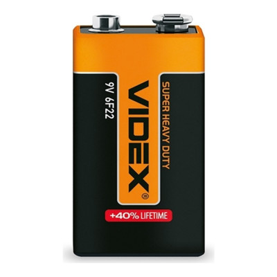 Батарейка солевая Videx 6F22/9V (Крона) 1шт shrink