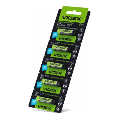 Батарейка щелочная Videx А27 5шт blister card