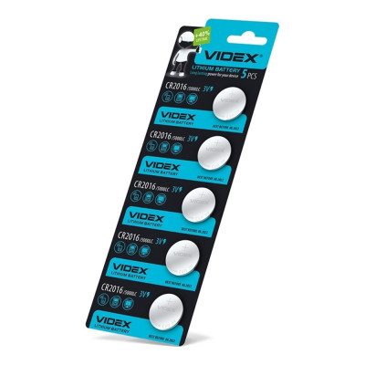 Батарейка литиевая Videx CR2016 5шт blister card