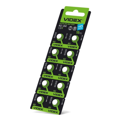 Батарейка часовая Videx AG 3/LR41 blister card 10шт