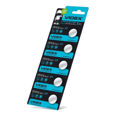 Батарейка литиевая Videx CR1616 5шт blister card